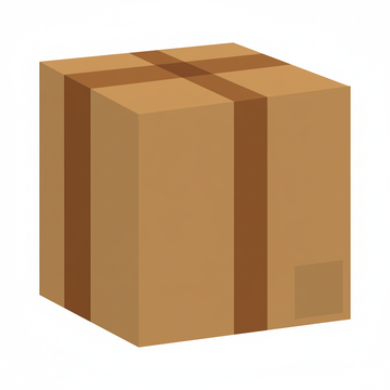 Cardboard box with brown tape on a white background