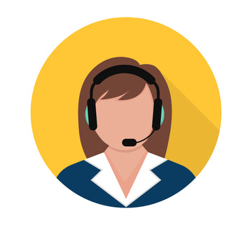 Illustration of a person wearing a headset with a yellow circle background