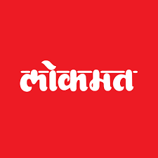 White text on a red background lokmat logo