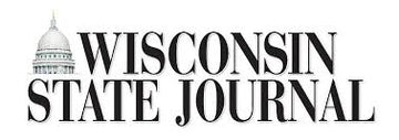 Logo of Wisconsin State Journal with a capitol building icon.